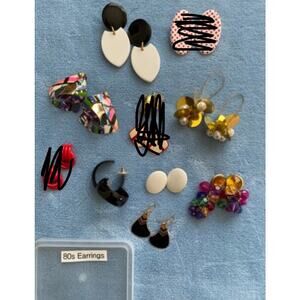 Lot of 80s Earrings Fashion Costume Jewelry